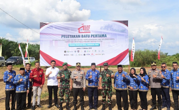 Dandim 0302/Inhu Lakukan Petakan Baru Pertama Pembangunan Gudang Dan Gerai Kopdes Merah Putih Secara Serentak Seluruh Indonesia