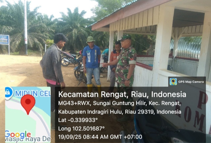 Pantau Wilayah Binaan Secara Rutin Babinsa Jalankan Komsos Di Desa Sei Guntung