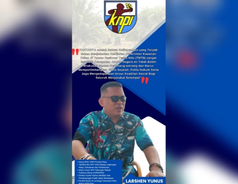 Pengusaha Ardin Sitompul, Samuel Soengdjadi dkk Dituding Kuasai Jantung Kawasan TNTN, Ketua KNPI Riau Jelaskan Hal ini