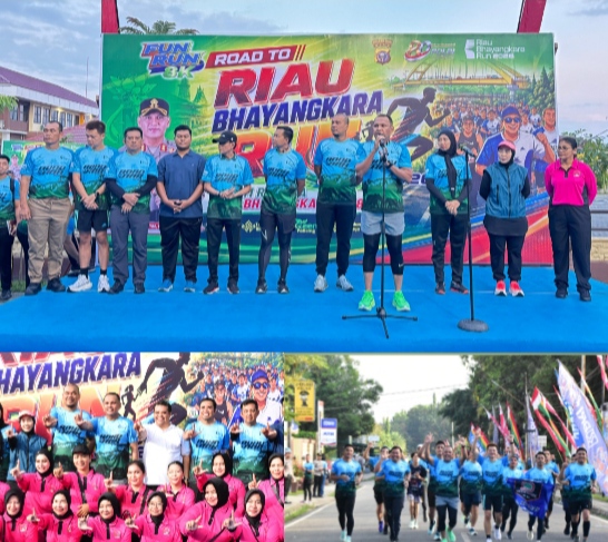 Semangat Olahraga Dandim 0302/Inhu Diacara Fun Run 8K Goes To Riau Bhayangkara Run Tahun 2026.