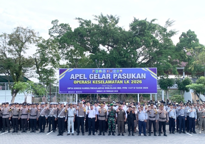 Dandim 0302/Inhu Diwakili Pasi Ops Hadiri Apel Gelar Apel Operasi Keselamatan LK 2026.