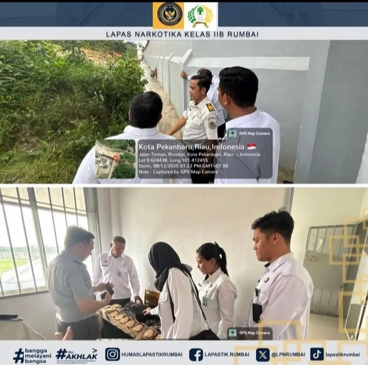 Pantau Kondisi Keamanan, Kanwil Ditjenpas Riau Lakukan Monev Pada Lapas Narkotika Rumbai
