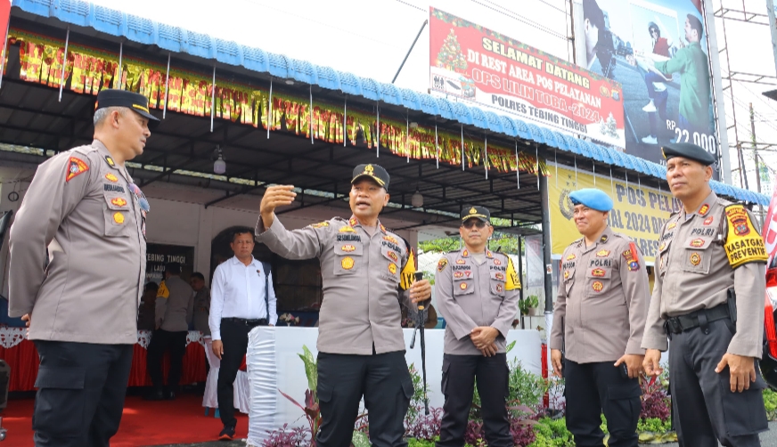 Kapolres Tebing Tinggi Kunjungi Pos Pam Nataru, Tinjau Kesiapan Personil