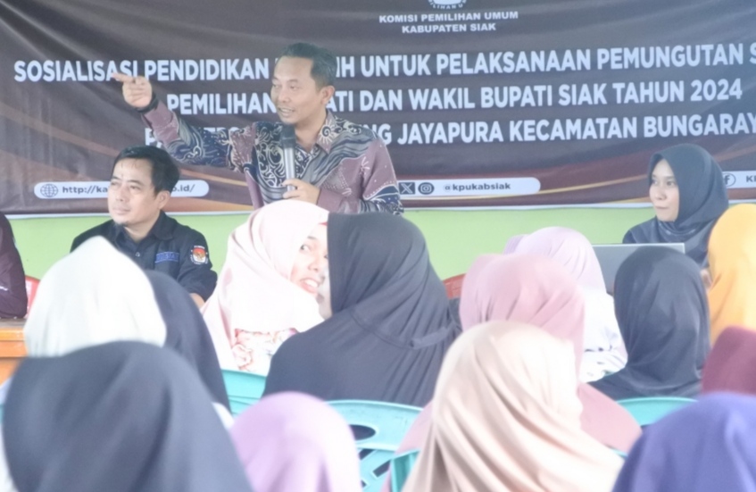 KPU Riau Bersama KPU Siak Sosialisasikan PSU ke Pemilih Siak