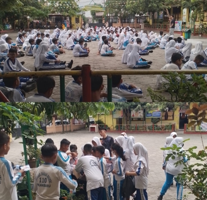 SDN 110 Pekanbaru Memilah Sampah 