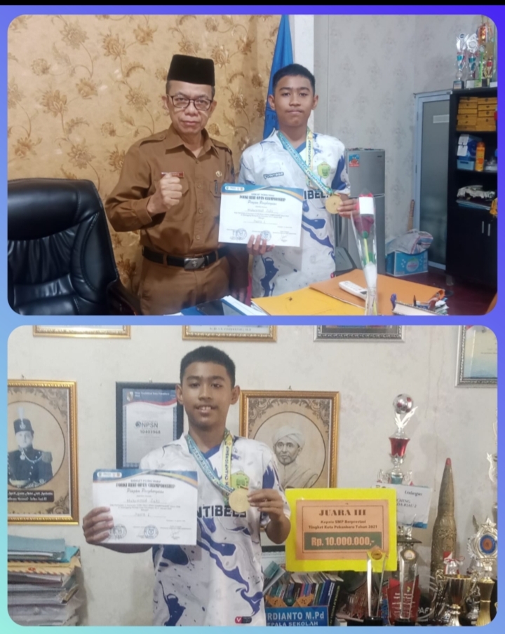 Prestasi terbaik di Raih Muhammad Zaki Siswa kelas 8.2 SMPN 13 Pekanbaru