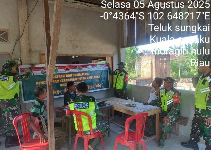 Ajak Masyarakat Desa Teluk Sungkai Turun Patroli Agar Waspada Karhutla