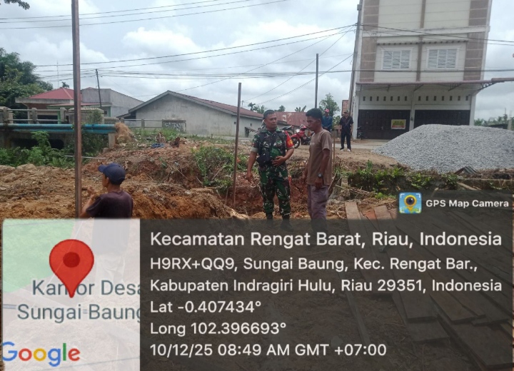 Agar Berguna Dan Tahan Lama Babinsa Cek Pengerjaan Pembuatan Drainase Sesuai Standar Teknis