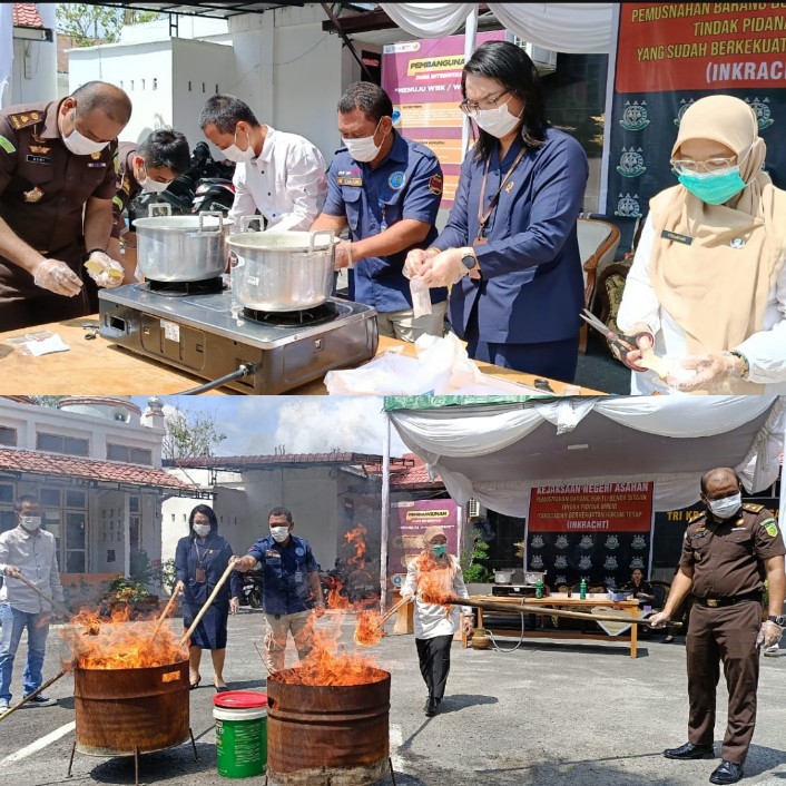 Kejari Asahan Musnahkan Barang Bukti Periode Agustus Sampai Dengan Oktober 2025