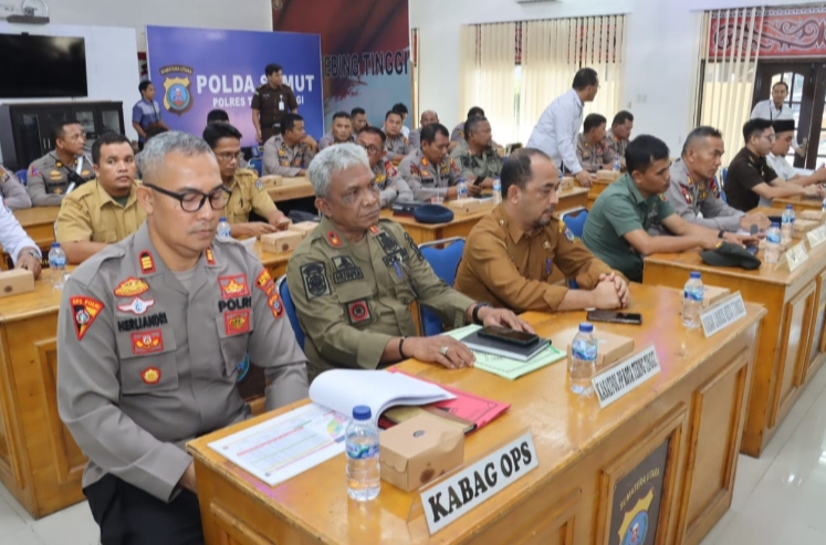 Polres Tebing Tinggi Rapat Koordinasi Kesiapan Operasi Mantap Praja Toba 2024