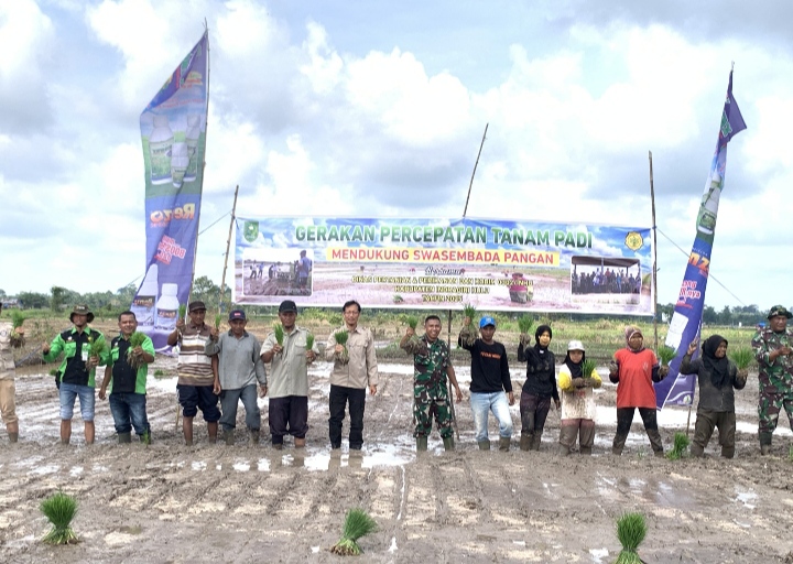 Kegiatan GERTAM Dapat Mendukung SWASEMBADA PANGAN  Kab.Inhu Dihadiri Oleh Dandim 0302/Inhu Diwakili Pasiter Kodim 0302/Inhu