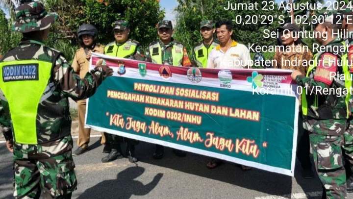 Cegah Karlahut Desa Sungai Guntung Koramil 01/Rengat Cegah Patroli dan Sosialisasi