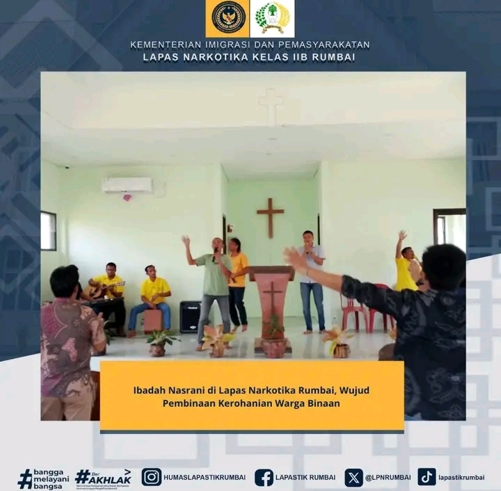 Ibadah Nasrani di Lapas Narkotika Rumbai, Wujud Pembinaan Kerohanian Warga Binaan