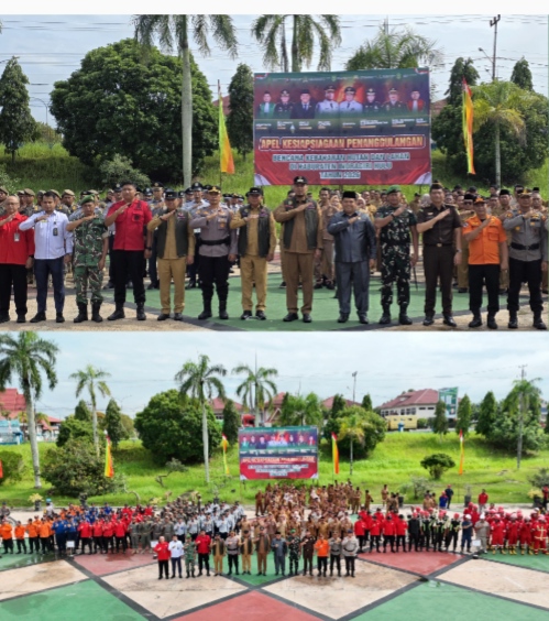 Dandim 0302/Inhu Diwakili Danramil 01/Rengat Hadiri Apel Kesiapsiagaan Penanggulangan Bencana Karhutla Inhu Tahun 2026