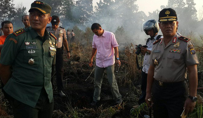 Kapolda Riau Tinjau Lokasi Karhutla di Pekanbaru