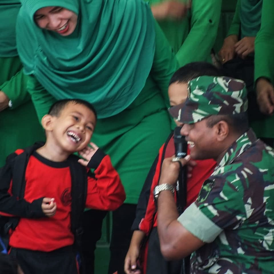 Dandim 0117 Aceh Tamiang Sambut Kunjungan Murid TK Nusa Indah Perdamaian