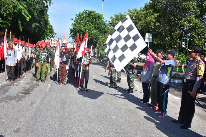 Sambut Hari Pahlawan, Pelajar Dan Pemuda Kabupaten Bengkalis Gelar Napak Tilas Sejauh 48 Km