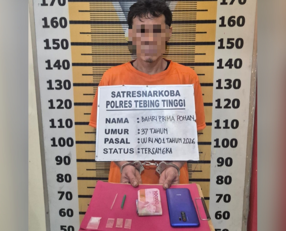 Berbekal Laporan Masyarakat, Sat Resnarkoba Polres Tebing Tinggi Bekuk Pemilik Sabu