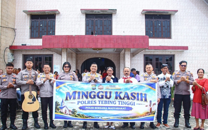 Kapolres Tebing Tinggi Turut Dalam Ibadah Minggu Kasih Bersama Masyarakat