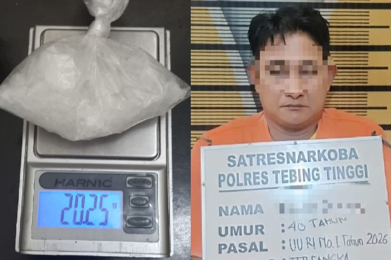 Sat Resnarkoba Polres Tebing Tinggi Ungkap Kasus Sabu 20,25 Gram di Jalan Imam Bonjol