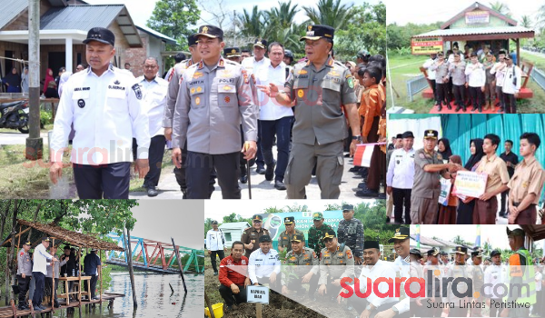Gubernur dan Kapolda Kunjungi Meranti, Tinjau Satkamling, Salurkan Bantuan, dan Pastikan Percepatan Pembangunan Jembatan Panglima Sampul