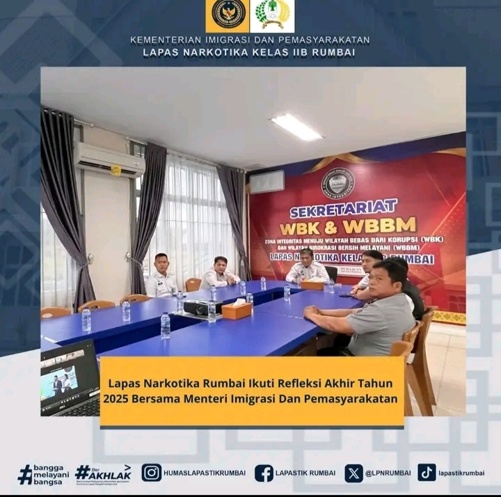 Lapas Narkotika Rumbai Ikuti Refleksi Akhir Tahun 2025 Bersama Menteri Imigrasi Dan Pemasyarakatan