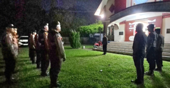 Personel Polres Tebing Tinggi PAM Saat Sidang Majelis Jemaat BNKP ke - 42