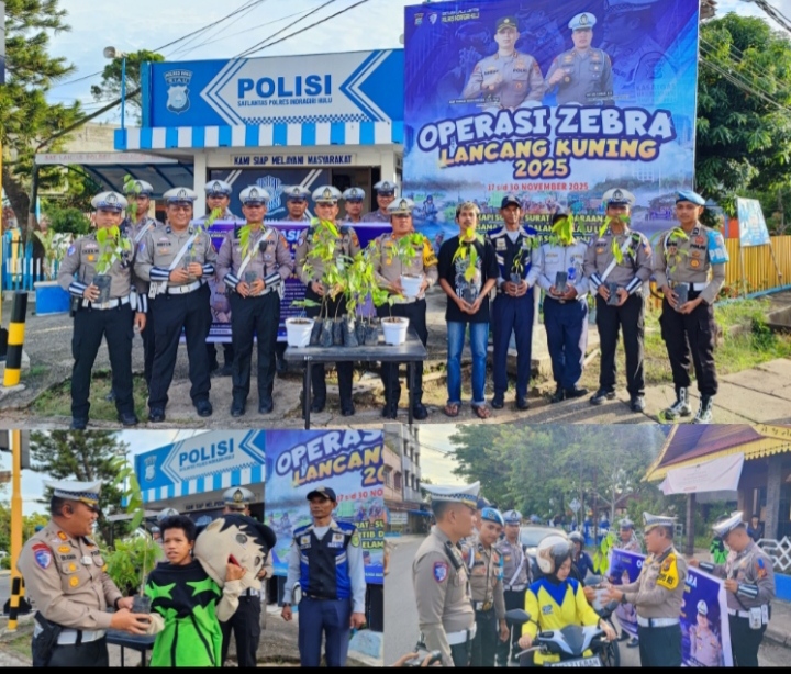 Wow Keren , Sangat Berbeda Melalui Cara Unik Polantas Inhu Edukasi Ops Zebra Dengan Memberikan Bibit Kepada Pengendara