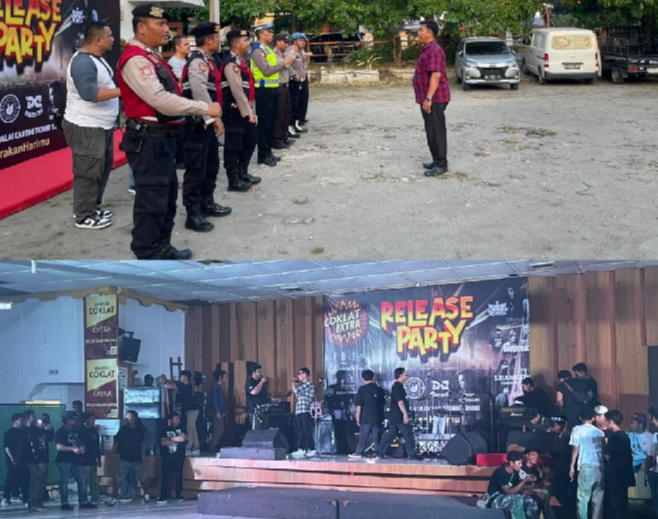 Dukung Pergelaran Musik Lokal, Polres Tebing Tinggi Beri Pengamanan Event Organizer Timeless Media Produksi