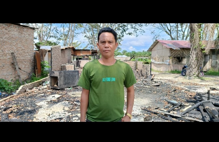Andrihot Sihombing Minta Polres Asahan Usut Tuntas Pembakaran Rumahnya