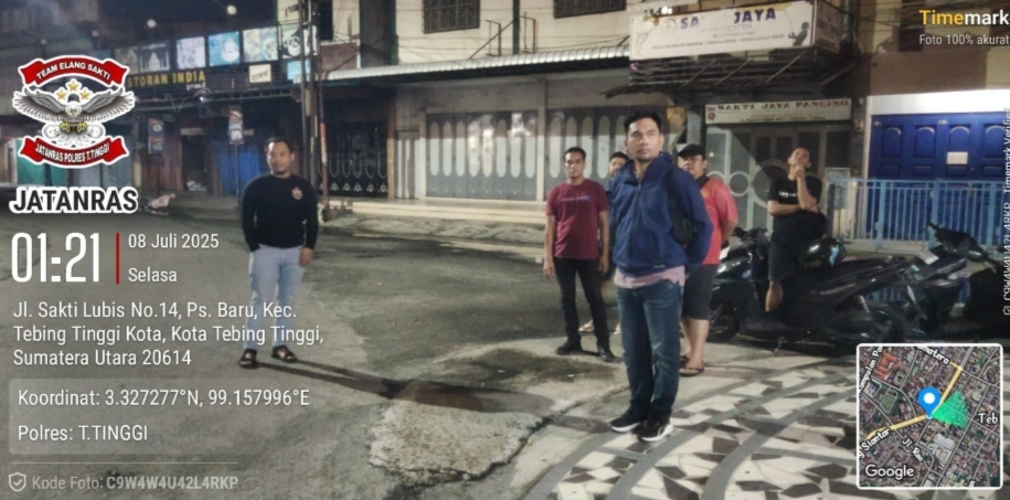 Polres Tebing Tinggi Antisipasi Kejahatan Jalanan Melalui Patroli Dini Hari