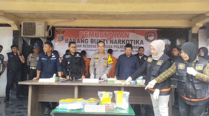 Polres Asahan Musnahkan 8.966,34 Gram Sabu