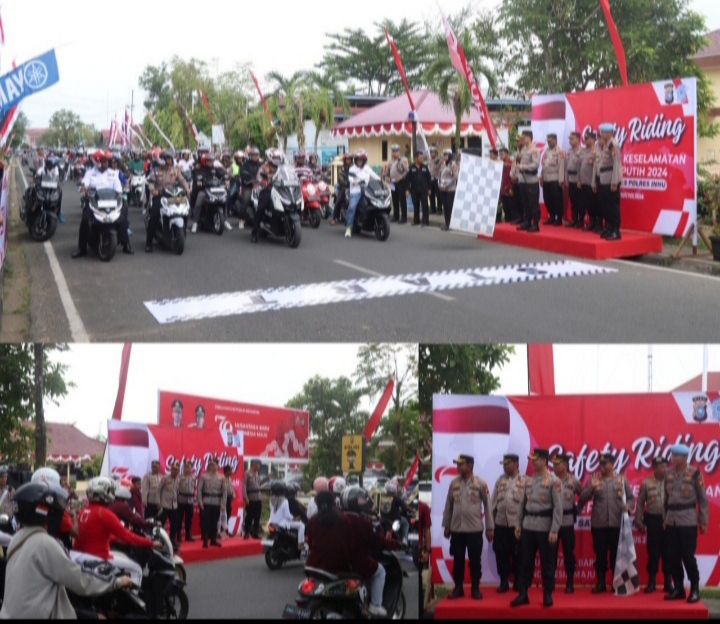 Memeriahkan HUT RI Ke-79 Polres Inhu Gelar Safety Riding Kampanye Berkeselamatan Merah Putih 2024