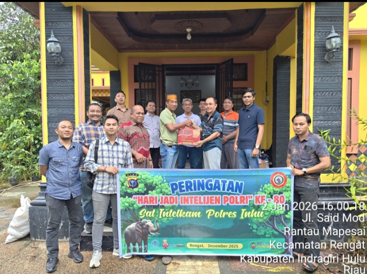 Warnai Bakti Sosial HUT Intelijen 80 Polres Inhu Berbagi Informasi Dan Pengalaman