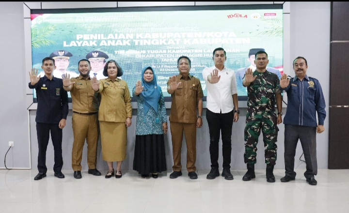 Dandim 0302/Inhu Diwakili Oleh Pasi Log Hadiri Acara Rakor Penilaian Kabupaten/Kota Layak Anak