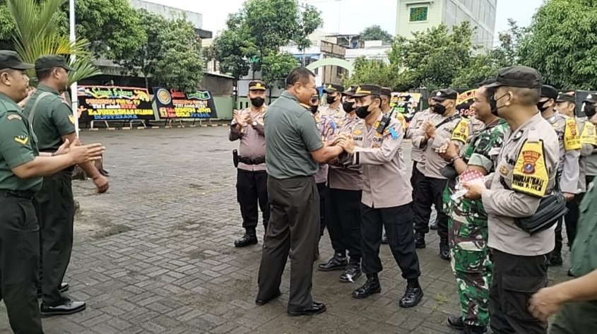 Hadir di Makoramil 13/TT, Polsek jajaran Polres Tebingtinggi Ucapkan Selamat HUT TNI ke -77