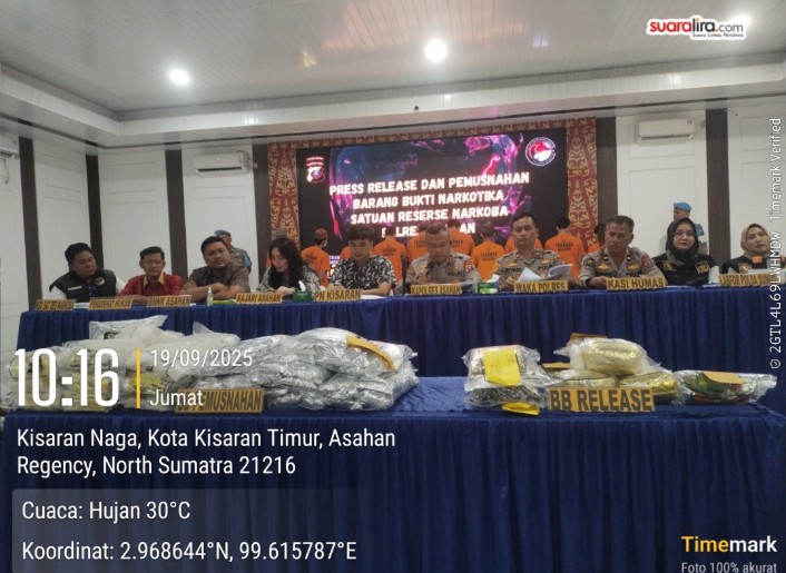 Polres Asahan Musnahkan 32,6 Kg Sabu Dan 1.704 Sachet Obat Keras