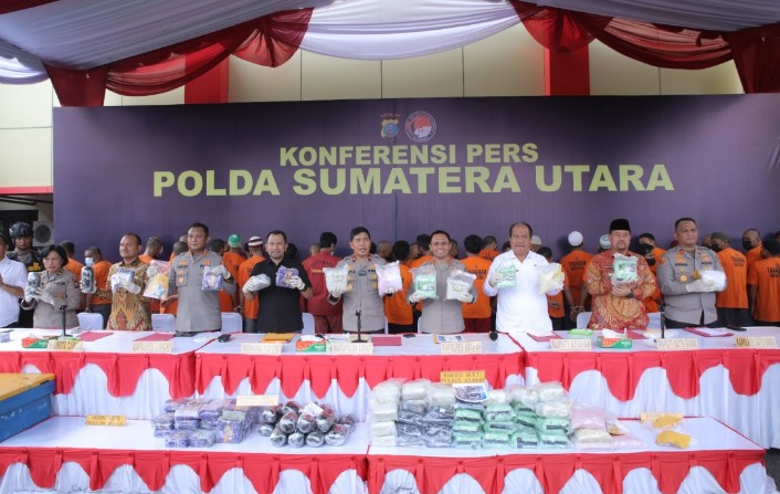 Polda Sumatera Utara Berhasil Ungkap 322 Kasus Narkoba Per 1 Januari Sampai Dengan 7 Mei 2025