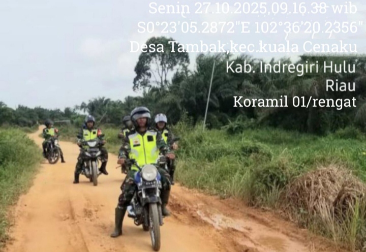 Areal Hutan Lindung Desa Tambak Terus Dipantau Oleh Babinsa Koramil 01/Rengat Kodim 0302/Inhu Secara  Rutin