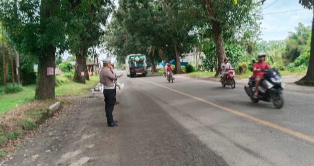 Sat Lantas Polres Tebing Tinggi Penerangan Keliling dan Edukasi Pengguna Jalan