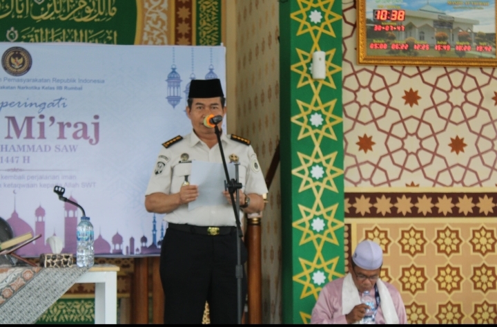 Lapas Narkotika Rumbai Peringati Isra Mikraj Nabi Muhammad SAW dengan Tausiah Penuh Hikmah dan Humor