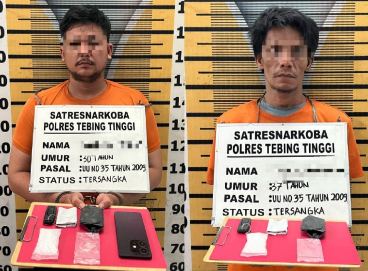 Edarkan Sabu, Dua Pria Asal Asahan Ditangkap Sat Resnarkoba Polres Tebing Tinggi