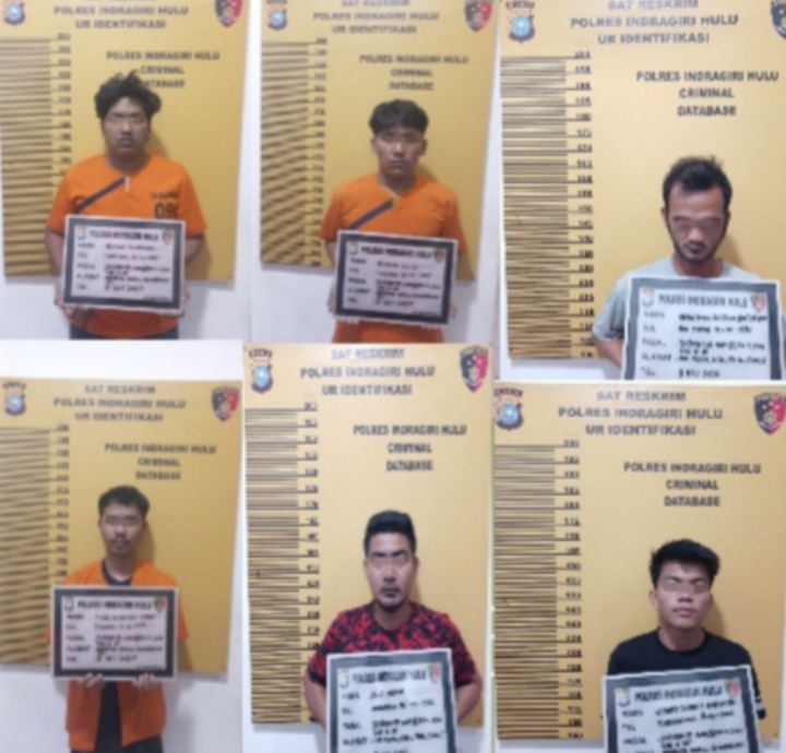 Polres Inhu Amankan 7 Tersangka Pengeroyok Midun Hanya Soal Patok Di LBJ.