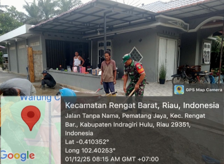 Inginkan Kelancaran Untuk Masyarakat , Penuh Semangat Babinsa Membaur Bersama warga Dalam Melaksanakan Goro.